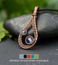Simple Wire Wrapped Copper Teardrop Pendant - Choice of Colours - Image 1
