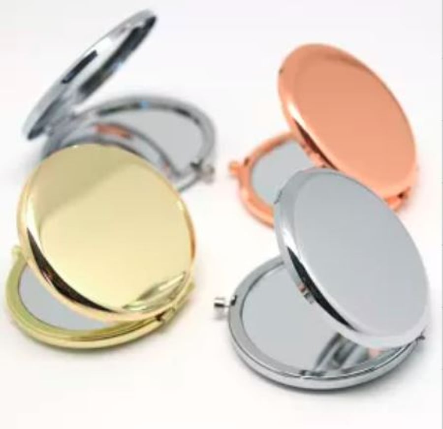 Personalised Compact Mirror With Initial An Name, Rose Gold,Gold,Silver