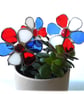 Flower Stained Glass Plant Stick Suncatcher red white and blue - Image 2