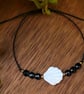 Black Tourmaline and Shell Bracelet – Adjustable Beach Bracelet - Image 2
