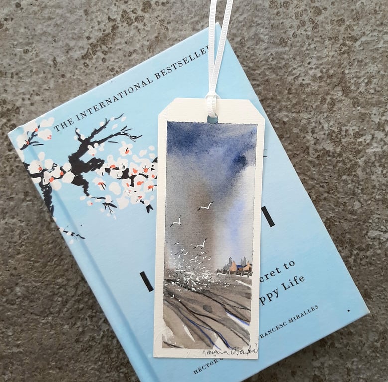 Bookmark. Rain Over The Countryside. Original Painting