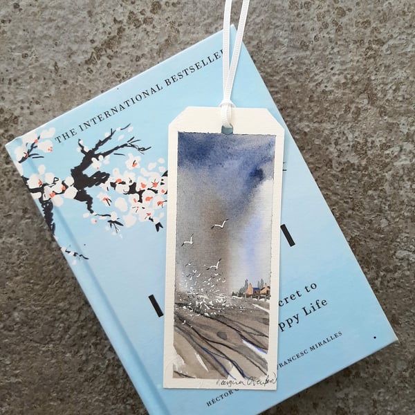 Bookmark. Rain Over The Countryside. Original Painting