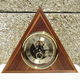 Triangular Skeleton Clock with Quartz Movement - Handmade