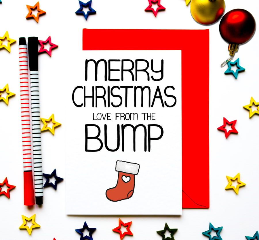 Merry Christmas Love From The Bump, For Grandparents, Siblings 
