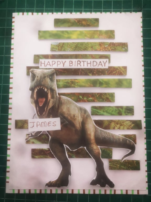T-Rex personalised Birthday card 