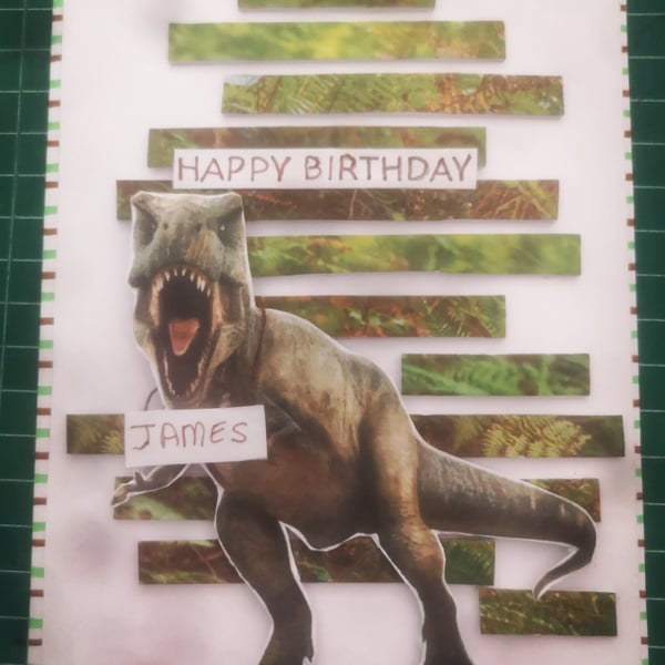 T-Rex personalised Birthday card 