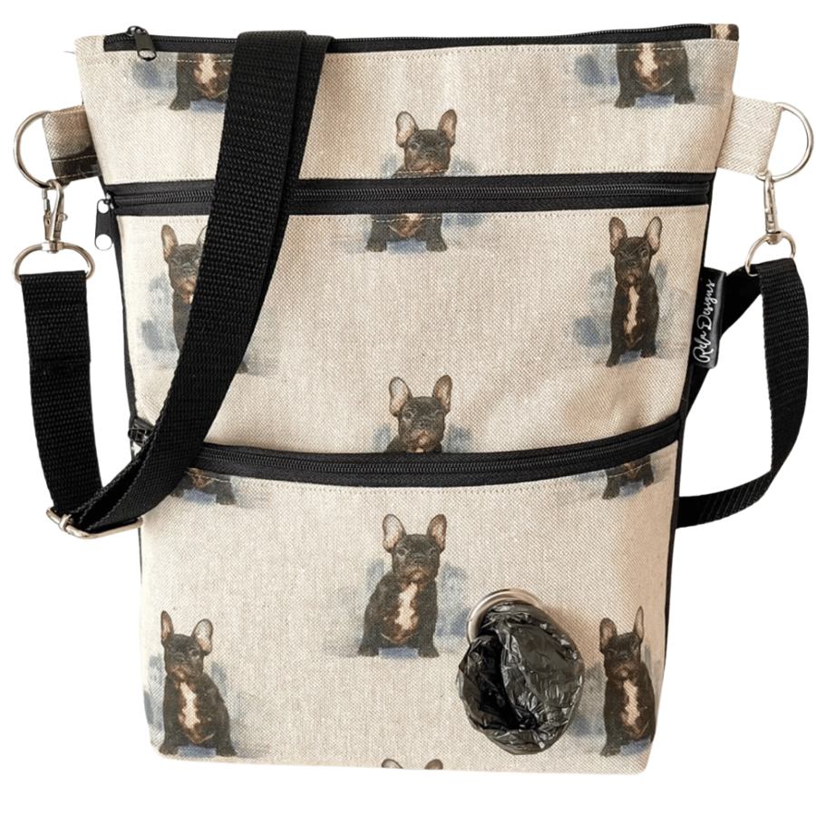 Dog walking cross body bag , French Bulldogs