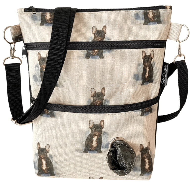 Dog walking cross body bag , French Bulldogs