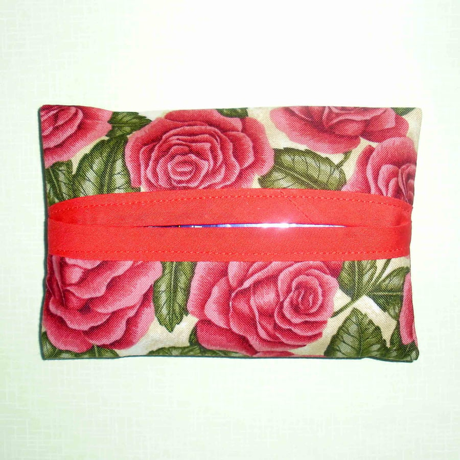 Pocket tissue holder - Red Roses