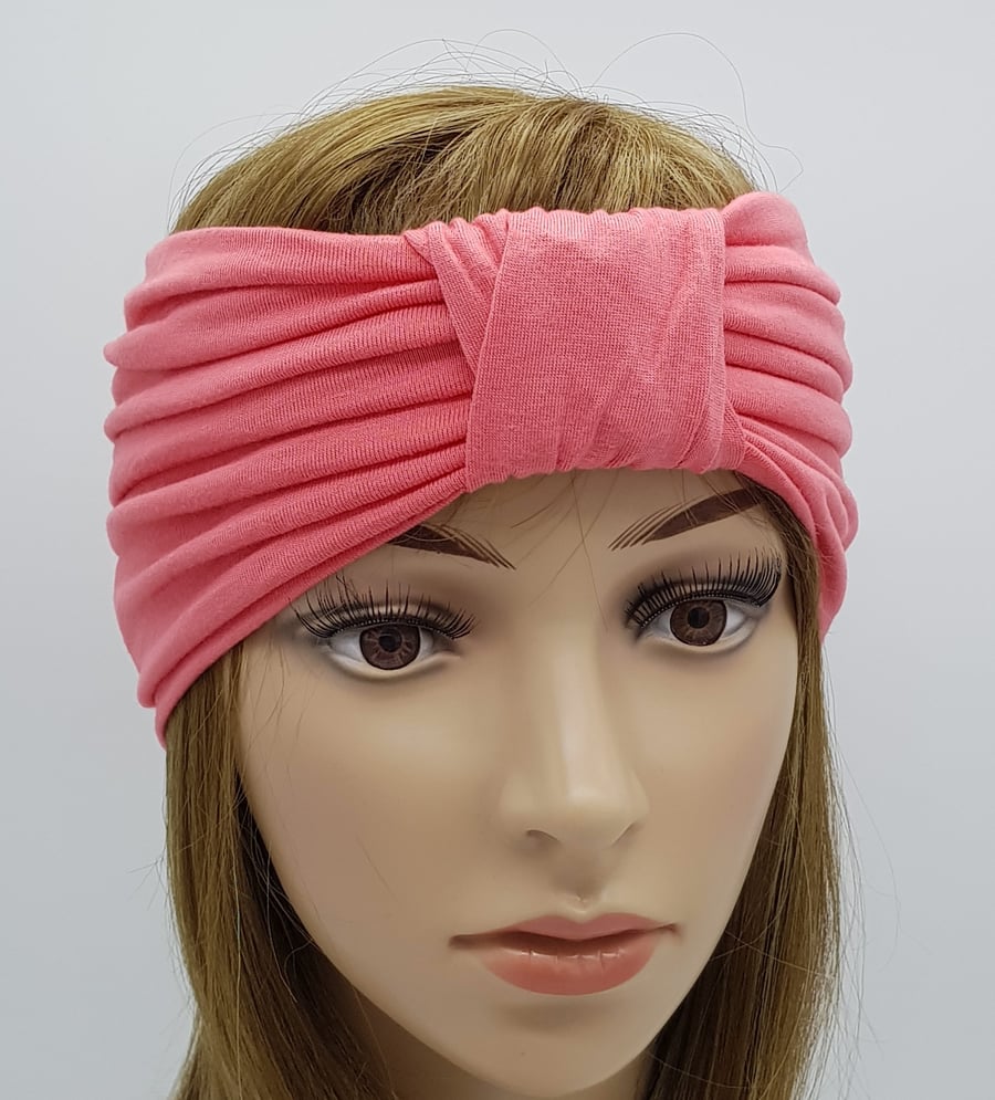 Wide headband for women, stretch viscose jersey turban headband