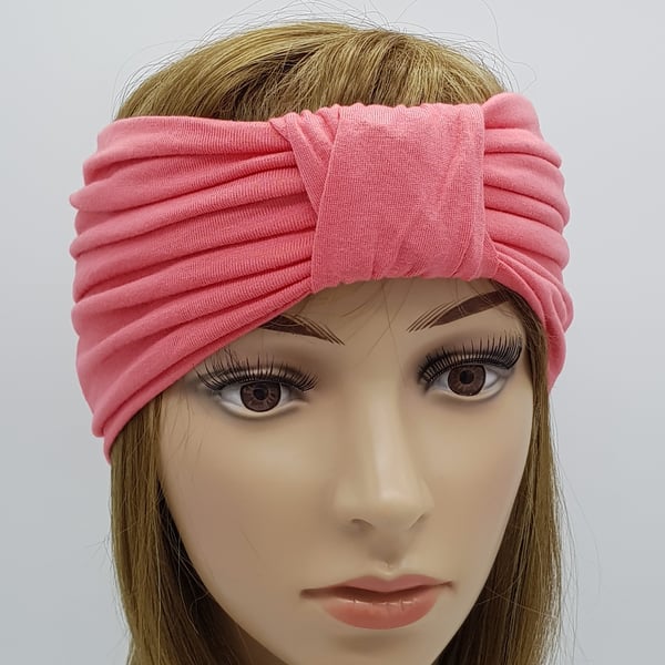 Wide headband for women, stretch viscose jersey turban headband