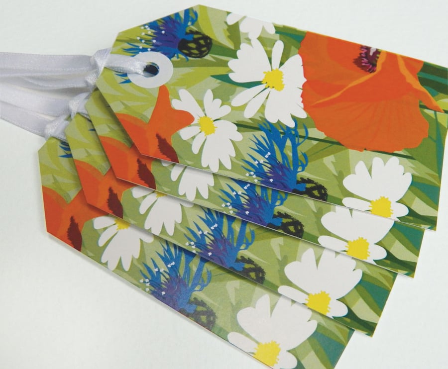 SALE - Poppy Field Gift Tags - Sale Pack of TEN tags