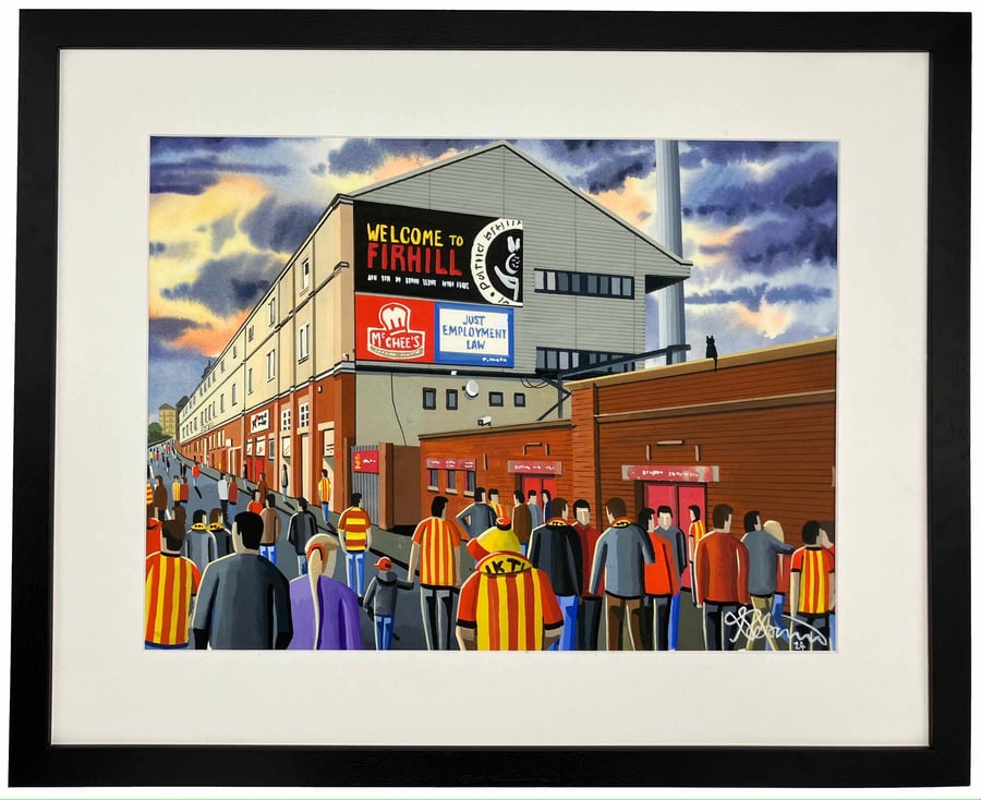 Partick Thistle, Firhill Stadium Framed Football Art Print. 20" x 16" Frame Size