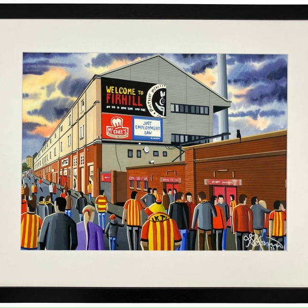Partick Thistle, Firhill Stadium Framed Football Art Print. 20" x 16" Frame Size