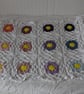 Crochet cotton throw blanket in white and multi-colours - one-of-a-kind - Image 8
