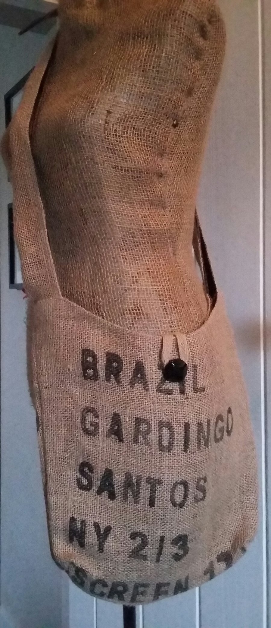 Coffee sack messenger bag