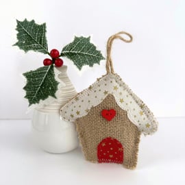 Rustic Gingerbread House Hanging Christmas Decoration