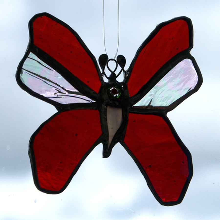  Butterfly (little red)  Stained Glass Suncatcher  