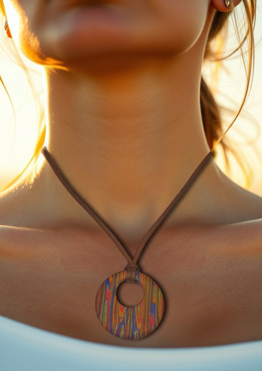 Multi Colour Abstract Polymer Clay Pendant