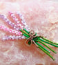 Glass Beaded Heather Flower Posy Brooch