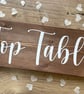 Wooden 'Top Table' Wedding Sign Top Table Decorations