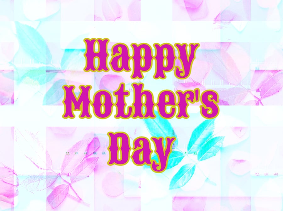 Happy Mother's Day Pink Blue Card A5