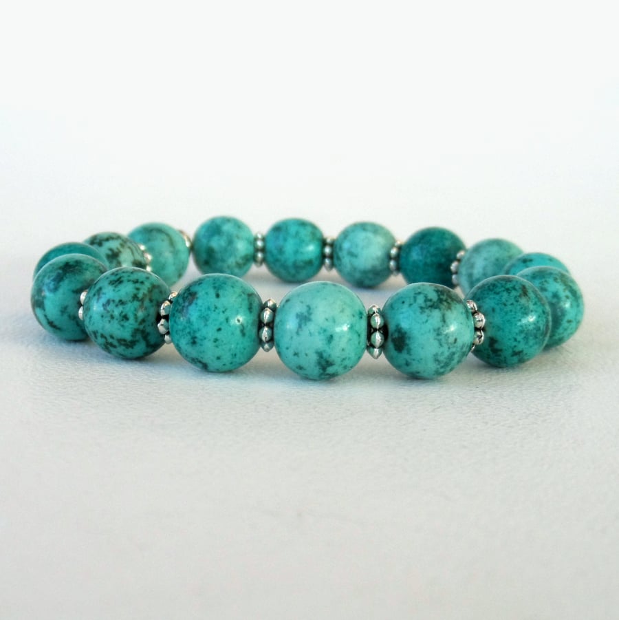 Spider-vein turquoise stretchy bracelet