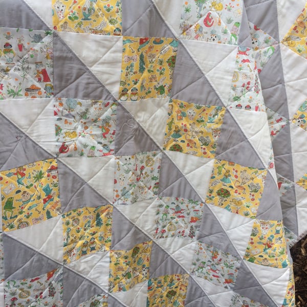 Handmade patchwork Liberty  quilt