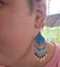 Sterling silver beaded fringe earrings, boho fringe, festival (EAR-0004) - Image 2
