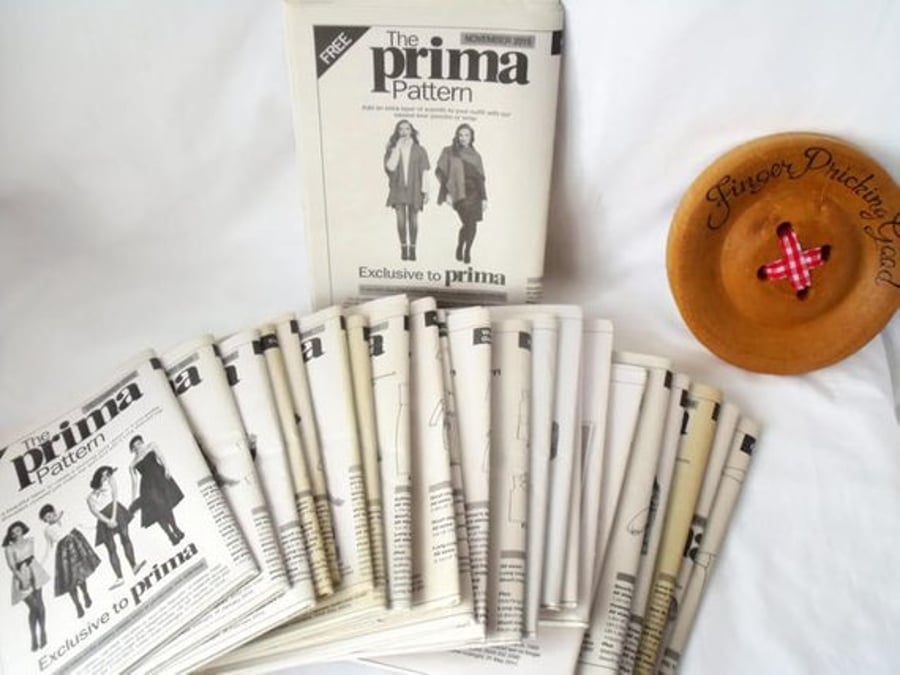 job lot of 25 unused Prima dressmakers patterns, design student, 2014-2017