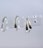Silver Sleeper Hoop Earrings 11 mm Overlap Hoops - Image 3