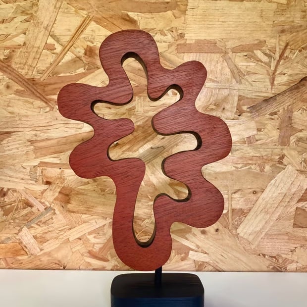 "Undulate" - abstract sapele wooden sculpture 