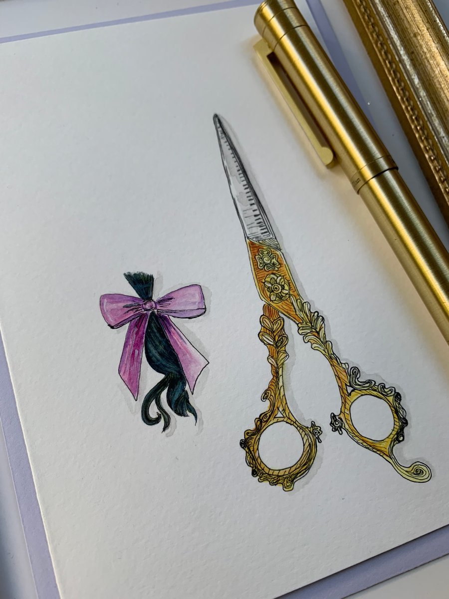 Baby's First Haircut Original Watercolour Card