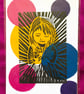 Bubble Girl - Heart of light A5 lino print - Image 4