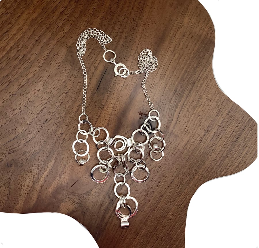 Sterling silver bubbles necklace