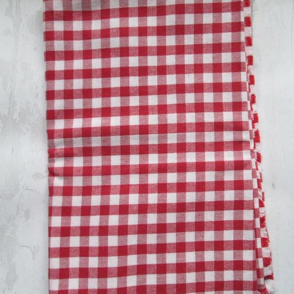 92 x 140 cm Laura Ashley Red & Off-white Upholstery Weight Cotton Gingham 