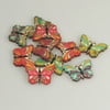 Colourful Butterfly wooden buttons, Craft Supplies, mixed colours, x 5