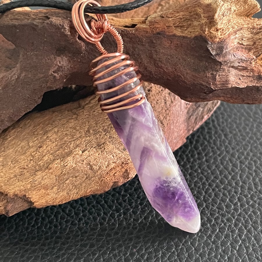 Natural Chevron Amethyst Pendant