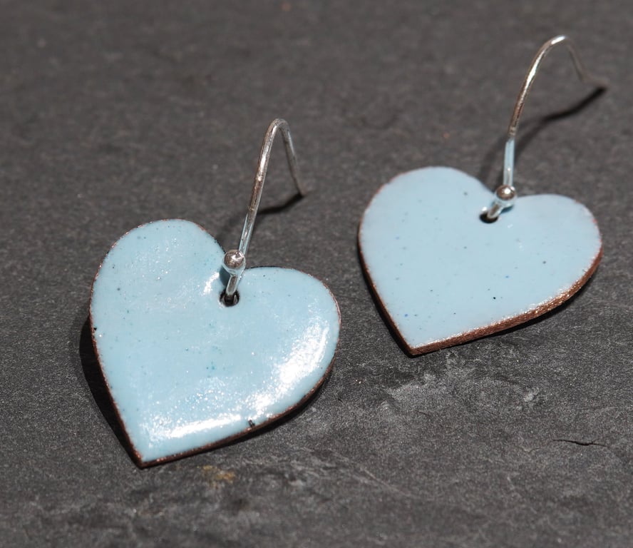 Heart shaped enamel earrings