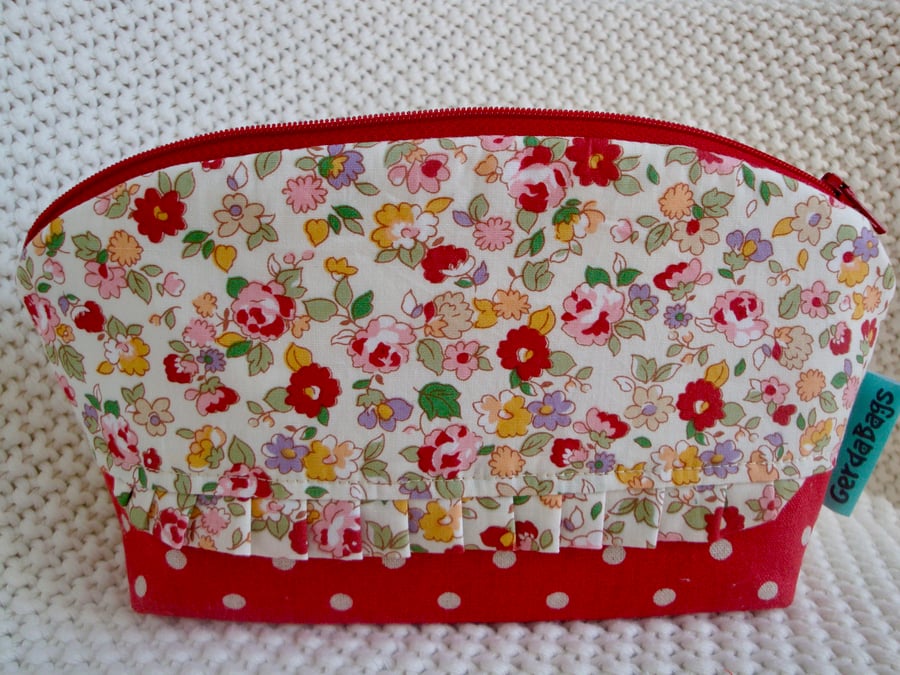 Floral Make Up Bag - Ruffle Make up Bag  