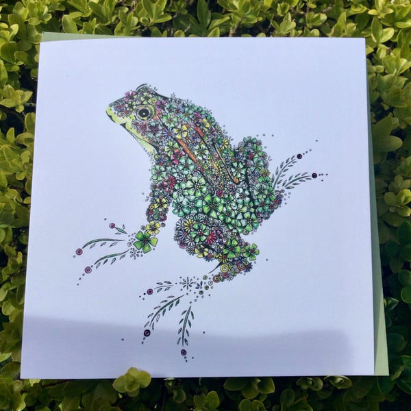 Floral Frog Greeting card 