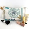 Large Make up Bag in Floral and Striped Fabrics