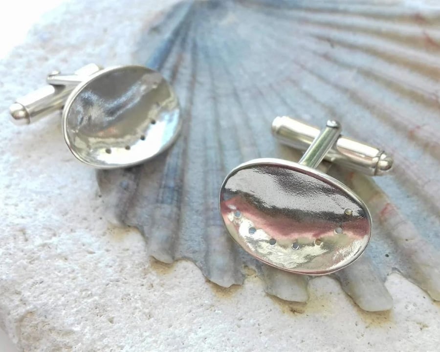 Sterling Silver Ormer Cufflinks
