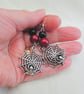 Silver Plated Spider's Web Earrings with Choice of Bead Colours, Spider Earrings - Image 3