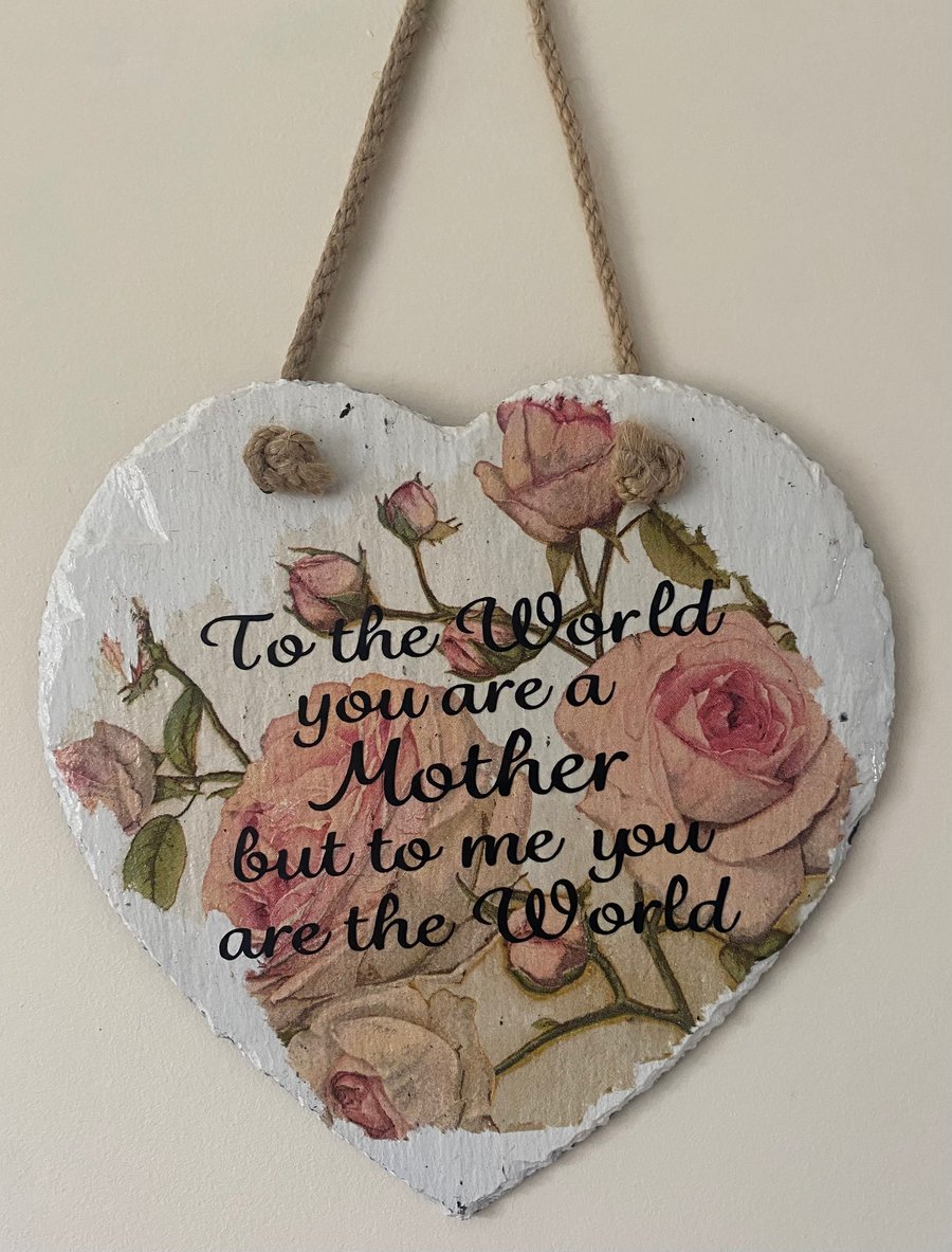 Mother’s Day Hanging Slate Heart