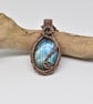 Wire Woven Labradorite and Copper One of a Kind Pendant - Image 1