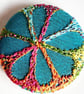Buttons 1 inch button Hand Dyed Silks and Cottons Free Machine Embroidery Button - Image 1