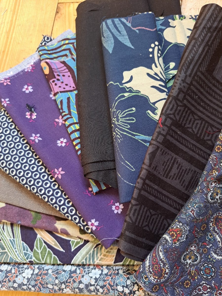 Deep and dark fabrics bundle Folksy