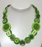 Lime and Green button necklace - Image 2
