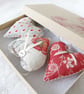 SET OF 3 LAVENDER BAGS - HEART SHAPED HAND EMBROIDERED - Image 2
